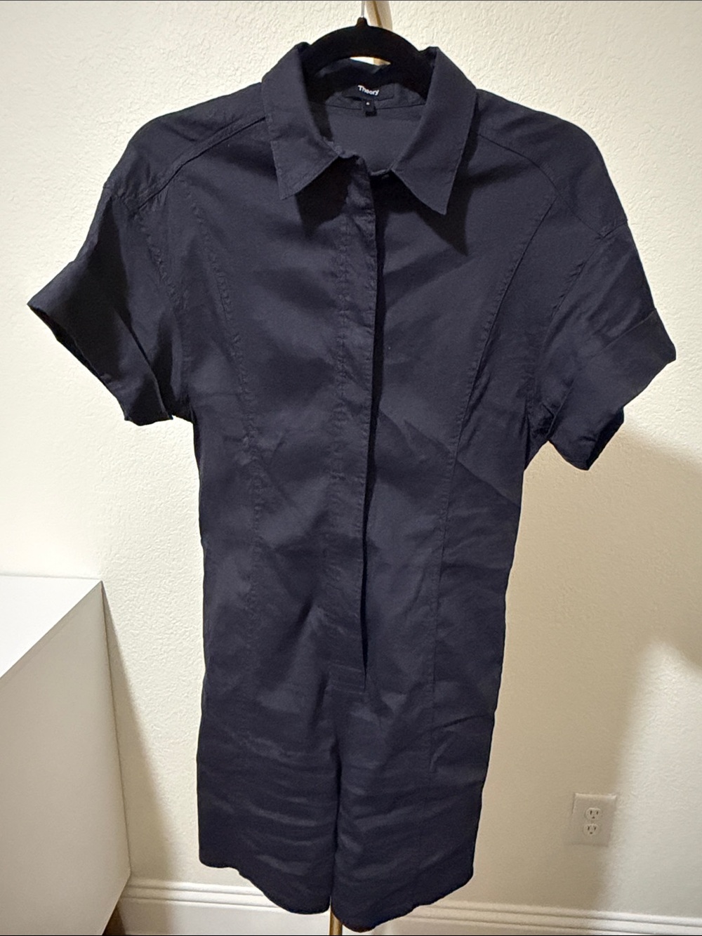 Theory Womens Short-Sleeve Button-Down Jumpsuits